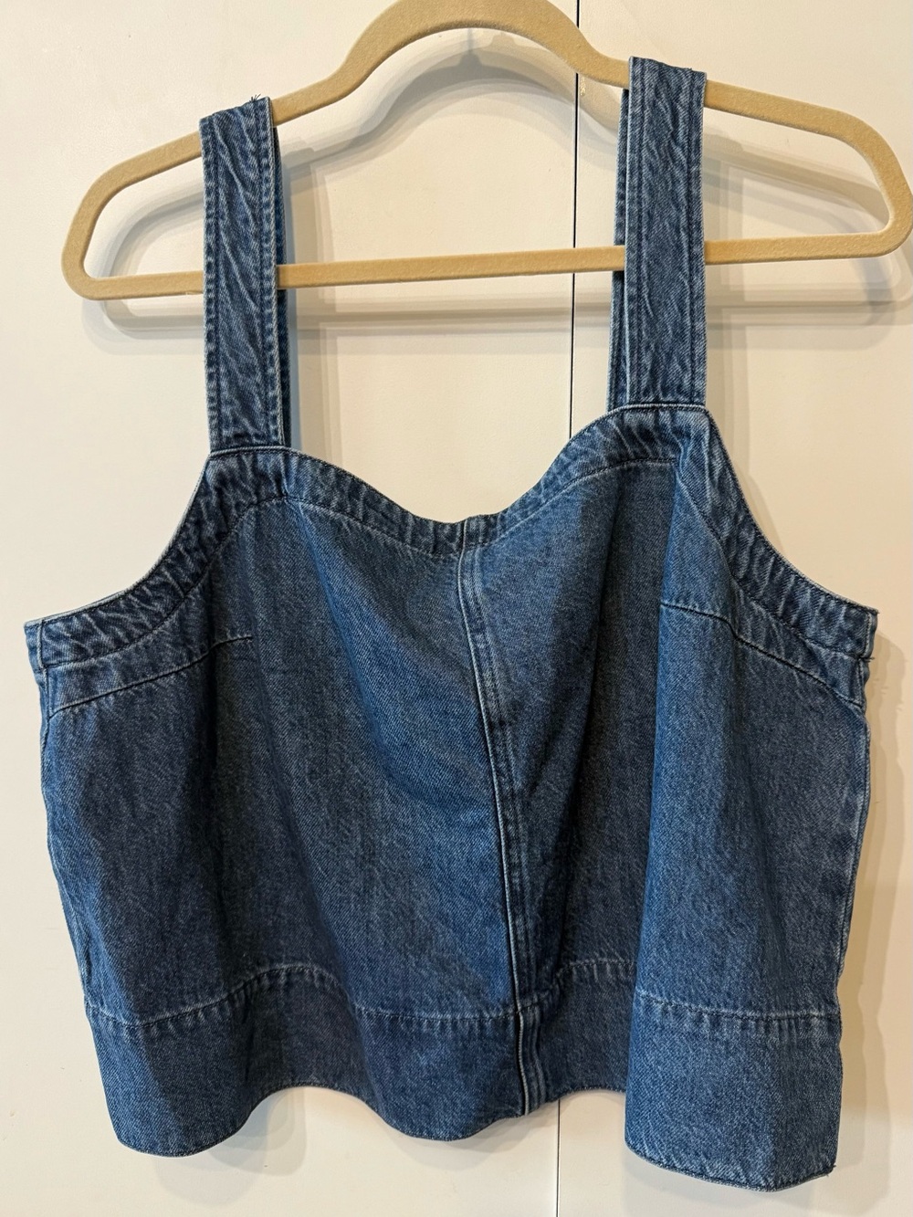 Madewell Square Neck Denim Crop Tank Top - NWT